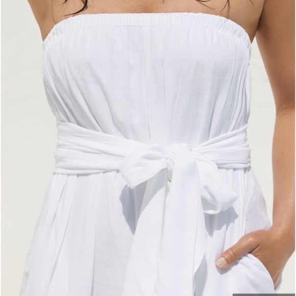 Seafolly NWOT Dunes Strapless White Jumpsuit Anthropologie SZ S Return - Picture 3 of 7